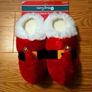 Merry Brite Adult Santa Slippers with Bells. Christmas New Size 7/8